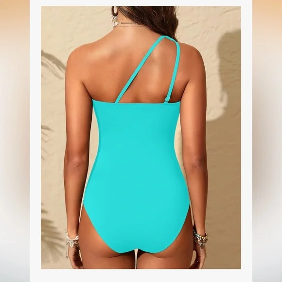 Aqua Eve Mesh Tummy Control One Shoulder One Piece Cut Out Swimwear 2026. Size M - Picture 2 of 13
